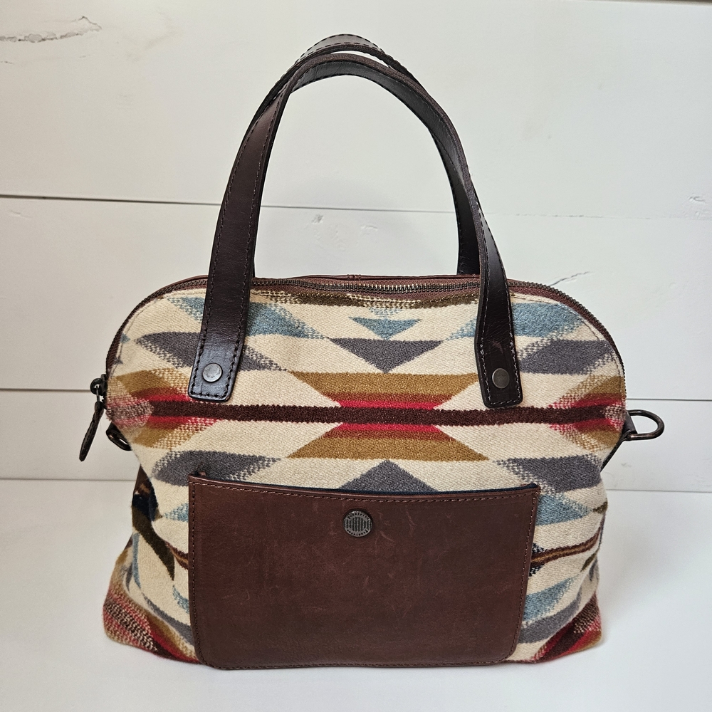 NWOT Pendleton Trail Wyeth Dome Purse & Coin Purse - Leather & Wool - Picture 3 of 15
